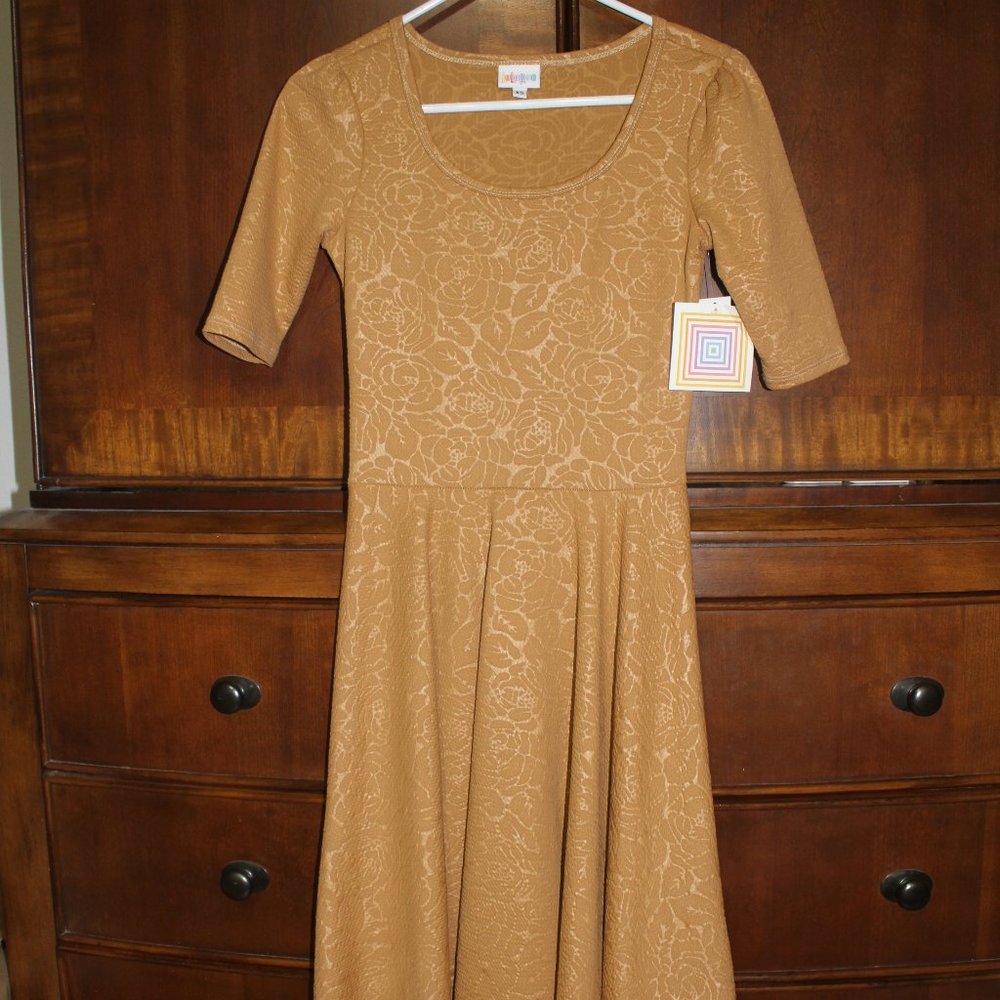 Gold dress lularoe xs midi